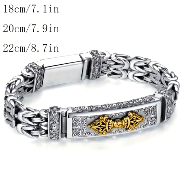 Vintage Style Men's Creative Fashion Trendy Bracelet. Stainless steel Hypoallerg - Picture 4 of 12